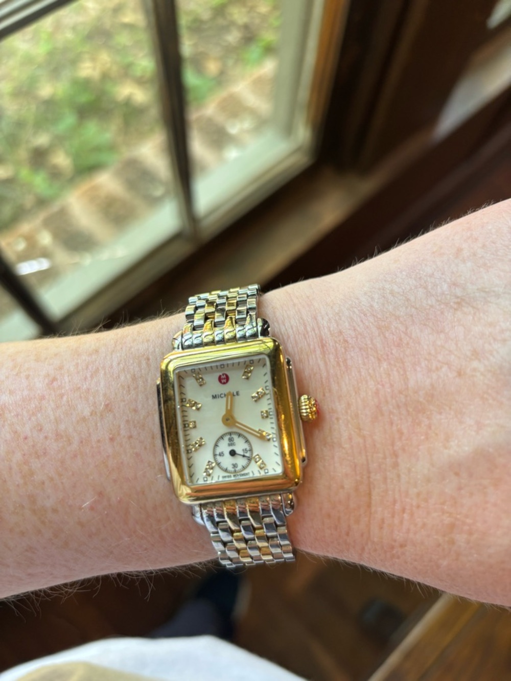 Michele Two-Tone 16MM Diamond Dial Watch